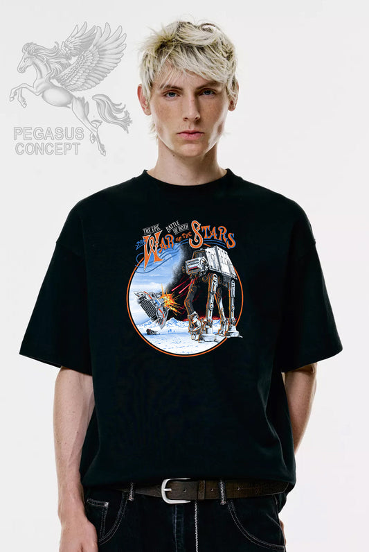 Μπλούζα μακό Premium ποιότητας σε χρώμα μαύρο με τύπωμα Star Wars At At