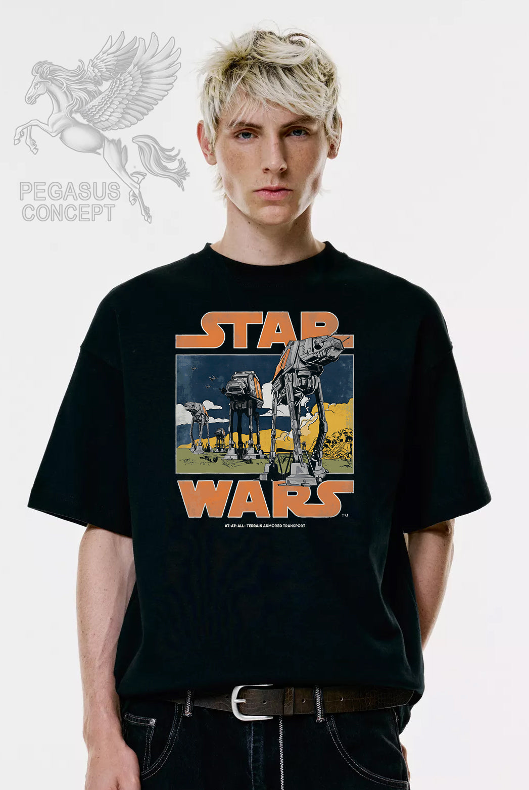 Μπλούζα μακό Premium ποιότητας σε χρώμα μαύρο με τύπωμα Star Wars At At