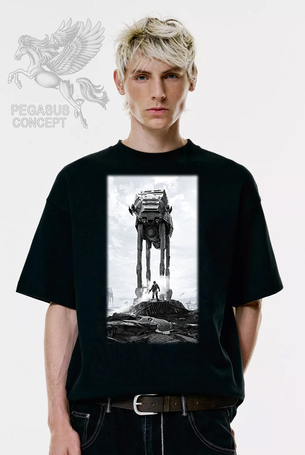 Μπλούζα μακό Premium ποιότητας σε χρώμα μαύρο με τύπωμα Star Wars At At