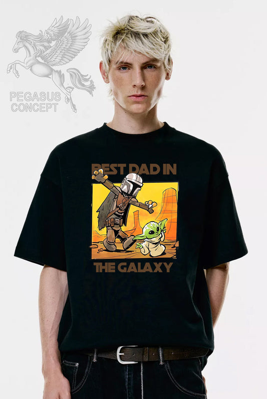 Μπλούζα μακό Premium ποιότητας σε χρώμα μαύρο με τύπωμα Star Wars Mandalorian