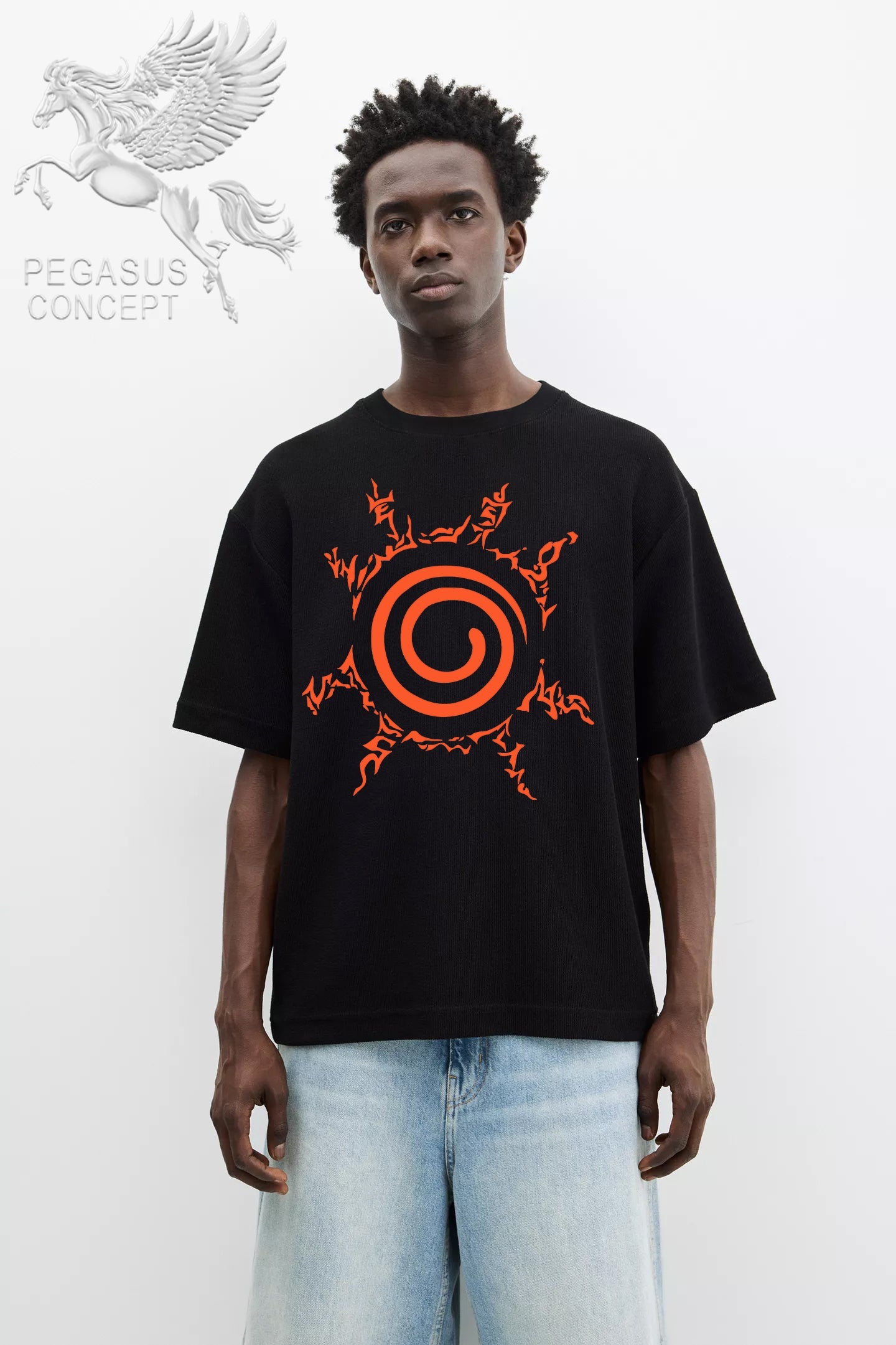 Μπλούζα μακό Premium ποιότητας σε χρώμα μαύρο με τύπωμα Naruto